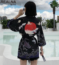 Japanese Kimono Traditional Clothing Crane Carp Anime Kimono Dress Shirts Women Samurai Haori Hombre Yukata Man Cardigan Shirt