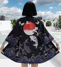 Japanese Kimono Traditional Clothing Crane Carp Anime Kimono Dress Shirts Women Samurai Haori Hombre Yukata Man Cardigan Shirt