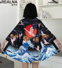 Japanese Kimono Traditional Clothing Crane Carp Anime Kimono Dress Shirts Women Samurai Haori Hombre Yukata Man Cardigan Shirt