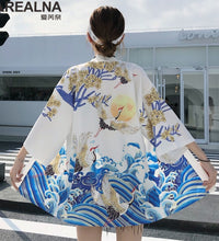 Japanese Kimono Traditional Clothing Crane Carp Anime Kimono Dress Shirts Women Samurai Haori Hombre Yukata Man Cardigan Shirt