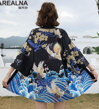 Japanese Kimono Traditional Clothing Crane Carp Anime Kimono Dress Shirts Women Samurai Haori Hombre Yukata Man Cardigan Shirt