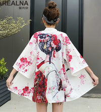 Japanese Kimono Traditional Clothing Crane Carp Anime Kimono Dress Shirts Women Samurai Haori Hombre Yukata Man Cardigan Shirt