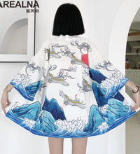 Japanese Kimono Traditional Clothing Crane Carp Anime Kimono Dress Shirts Women Samurai Haori Hombre Yukata Man Cardigan Shirt