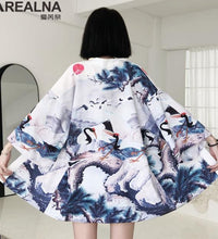 Japanese Kimono Traditional Clothing Crane Carp Anime Kimono Dress Shirts Women Samurai Haori Hombre Yukata Man Cardigan Shirt