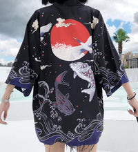 Japanese Kimono Traditional Clothing Crane Carp Anime Kimono Dress Shirts Women Samurai Haori Hombre Yukata Man Cardigan Shirt