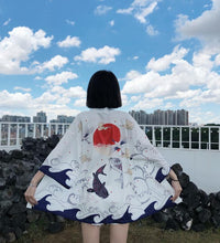 Japanese Kimono Traditional Clothing Crane Carp Anime Kimono Dress Shirts Women Samurai Haori Hombre Yukata Man Cardigan Shirt