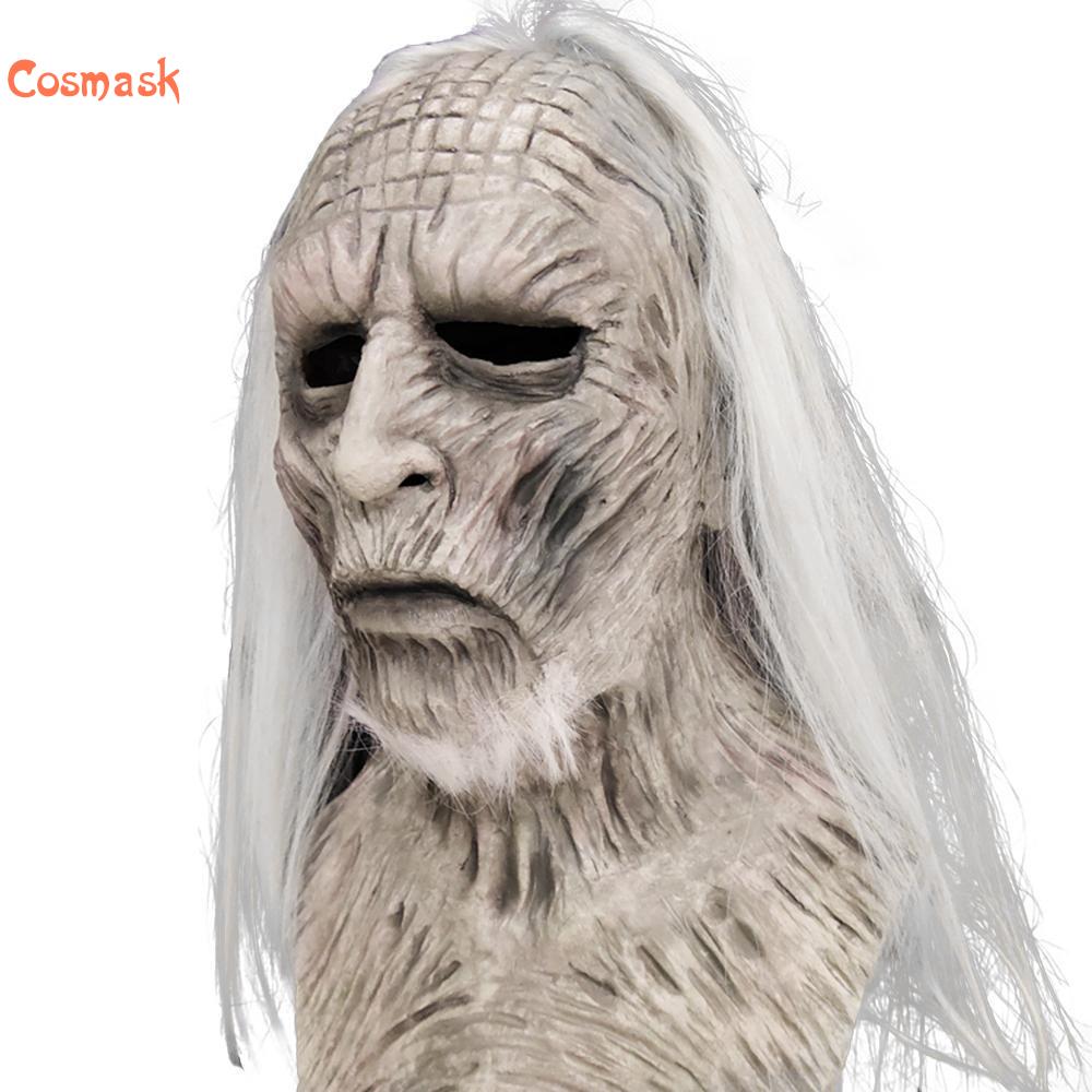 White Walker Halloween Night King Latex Mask Halloween Realistic Scary Cosplay Costume