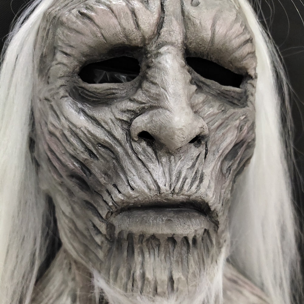 White Walker Halloween Night King Latex Mask Halloween Realistic Scary Cosplay Costume