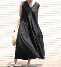 Black Loose Casual Dress Japanese-Style Simple Long-Sleeved Hedging Temperament College Female V-Neck Maxi 2021 New