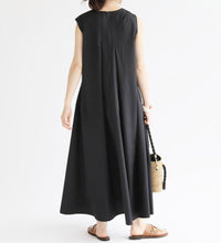 Black Loose Casual Dress Japanese-Style Simple Long-Sleeved Hedging Temperament College Female V-Neck Maxi 2021 New