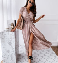 Women Dresses Summer 2021 Fashion Polka Dot Split Boho Dress V-Neck Women Casual Beach Vacation Long Dresses Vestido De Mujer