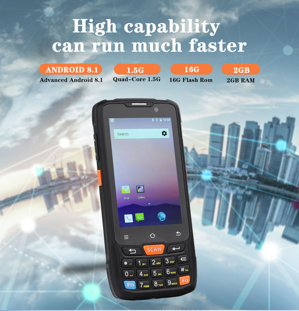 CARIBE Data Collector Rugged PDA Wireless 1D 2D Barcode Reader Android Mobile Phone Rugged Waterproof