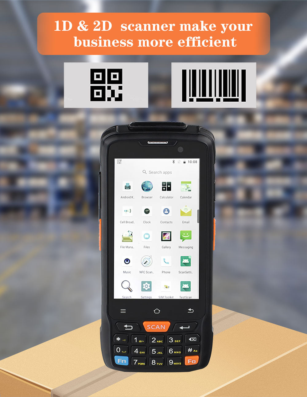 CARIBE Data Collector Rugged PDA Wireless 1D 2D Barcode Reader Android Mobile Phone Rugged Waterproof