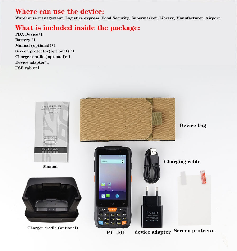 CARIBE Data Collector Rugged PDA Wireless 1D 2D Barcode Reader Android Mobile Phone Rugged Waterproof