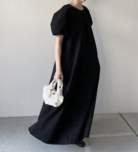 Black Loose Casual Dress Japanese-Style Simple Long-Sleeved Hedging Temperament College Female V-Neck Maxi 2021 New