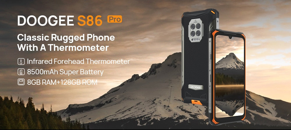 DOOGEE S86 Pro Military grade Rugged Infrared Thermometer Mobile Phone