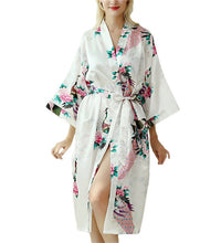 Lady Sexy Costumes Japanese Kimono Yukata Dress With Belt Satin Silk Cardigan Pajamas Sleepwear Woman Smooth Bathing Robe Gown