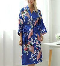 Lady Sexy Costumes Japanese Kimono Yukata Dress With Belt Satin Silk Cardigan Pajamas Sleepwear Woman Smooth Bathing Robe Gown