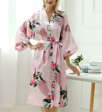 Lady Sexy Costumes Japanese Kimono Yukata Dress With Belt Satin Silk Cardigan Pajamas Sleepwear Woman Smooth Bathing Robe Gown