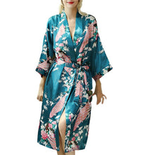 Lady Sexy Costumes Japanese Kimono Yukata Dress With Belt Satin Silk Cardigan Pajamas Sleepwear Woman Smooth Bathing Robe Gown