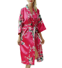 Lady Sexy Costumes Japanese Kimono Yukata Dress With Belt Satin Silk Cardigan Pajamas Sleepwear Woman Smooth Bathing Robe Gown