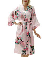 Lady Sexy Costumes Japanese Kimono Yukata Dress With Belt Satin Silk Cardigan Pajamas Sleepwear Woman Smooth Bathing Robe Gown