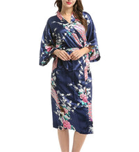 Lady Sexy Costumes Japanese Kimono Yukata Dress With Belt Satin Silk Cardigan Pajamas Sleepwear Woman Smooth Bathing Robe Gown