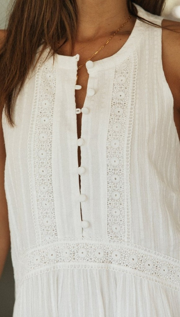 Women's Summer Sold Mini Dress Vintage Lace Dresses Beach Short Knited Jacquard Splicing Buckle Dress Ladies Casual Sundress