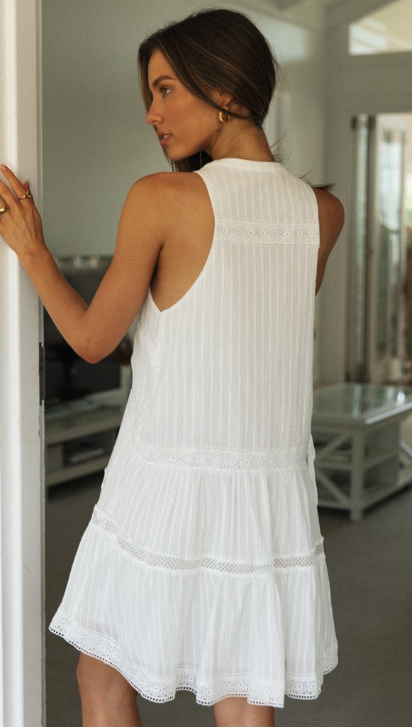Women's Summer Sold Mini Dress Vintage Lace Dresses Beach Short Knited Jacquard Splicing Buckle Dress Ladies Casual Sundress