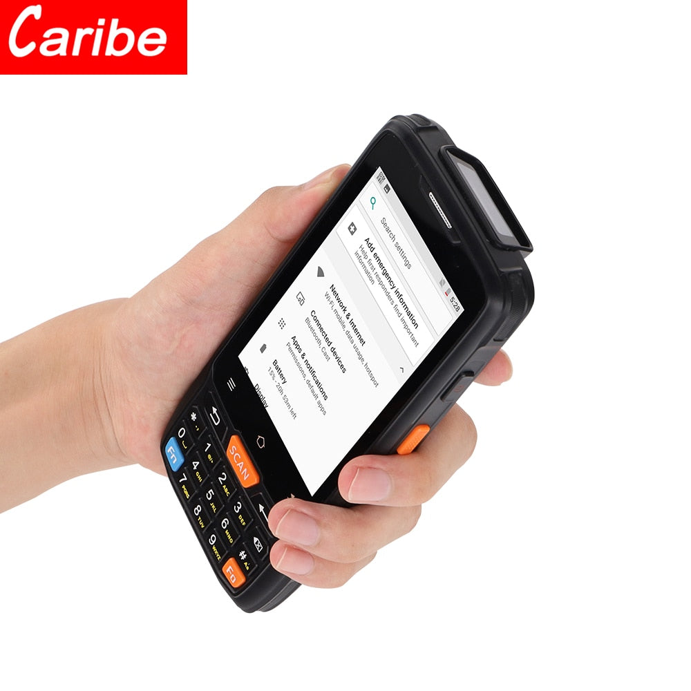 Caribe Military Grade PL-40L Rugged handheld PDA 1D Barcode Scanner Android IP65  waterproof Mobile Phone