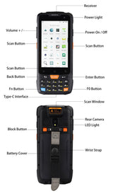 Caribe Military Grade PL-40L Rugged handheld PDA 1D Barcode Scanner Android IP65  waterproof Mobile Phone